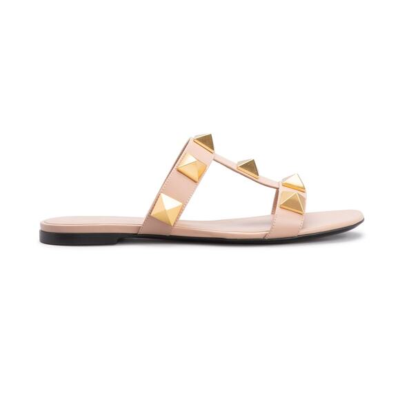 Valentino Shoes - Valentino Studded Rose Cannelle Roman Stud Slides Size 11 B